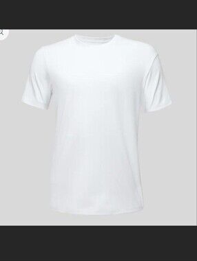 MANMADE THE T-SHIRT white Cotton Knit Logo Men's Large Crew Neck Short Sleeve